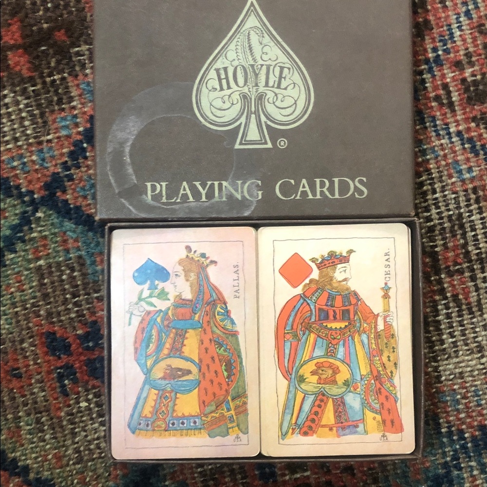 Mid century Hoyle playing cards Pallas Cesar king queen